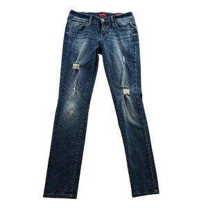 Guess Womens Jeans Size 29 Ankle Mid Rise Skinny Sarah Fit Blue Denim Distressed